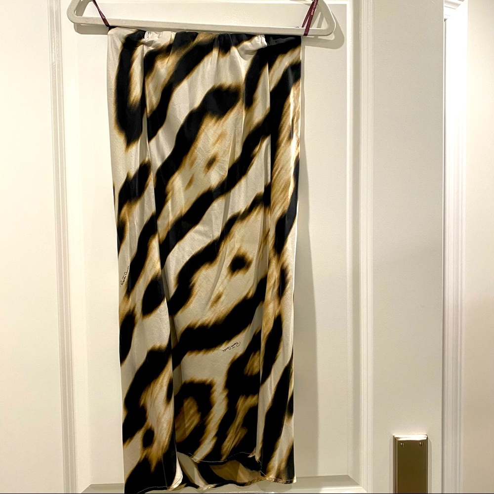 Roberto Cavalli silk animal print skirt